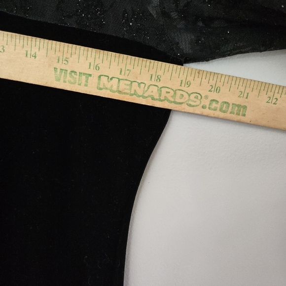 Robbie Bee Dress Womens Black Witchy Goth Whimsigoth Maxi Velour Sheer Sz 12 - Picture 10 of 12